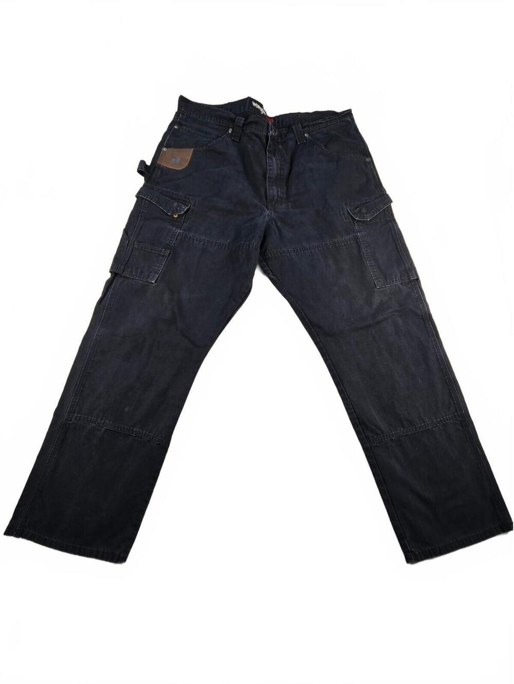 Wrangler Riggs Workwear Black Pants Mens 38x32 Ripstop Ranger Cargo gorpcore